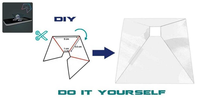 Голографическая 3 д пирамида размер