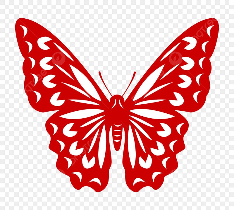 Бабочки для вырезания красные