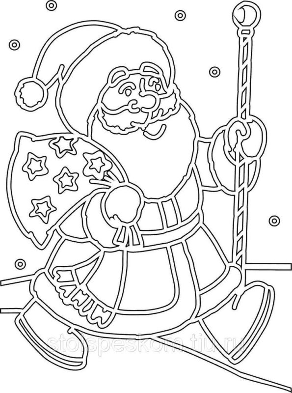 Дед Мороз трафарет