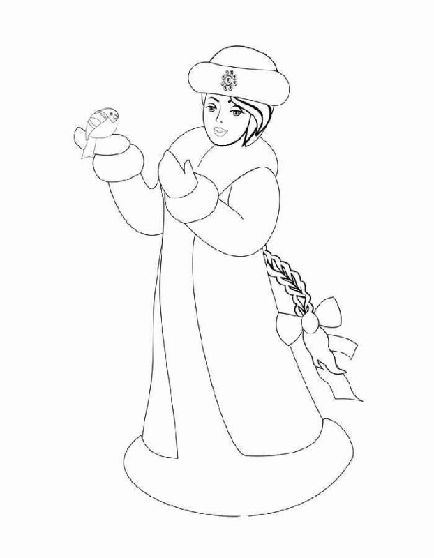 Снегурка раскраска