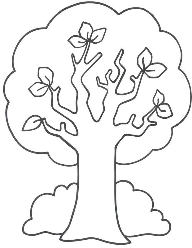 Трафарет дерево для детей