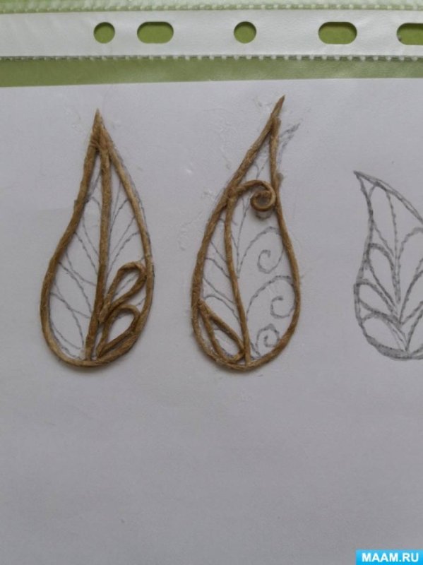 Джутовая филигрань листочки