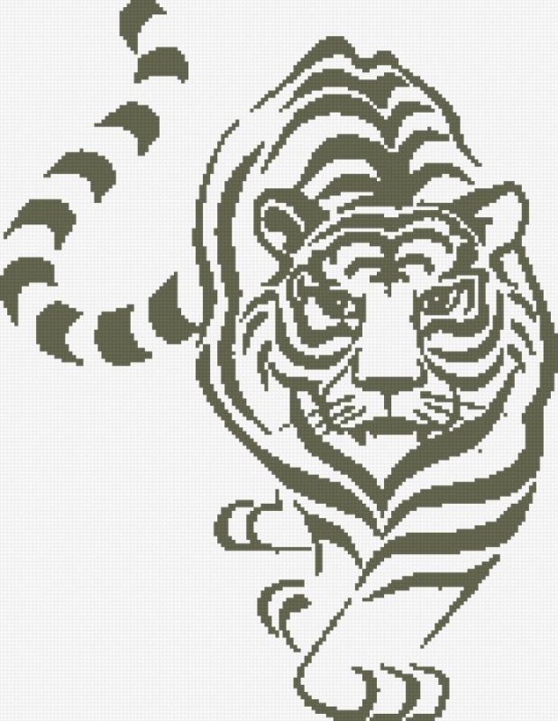 Схемы вышивки тигров