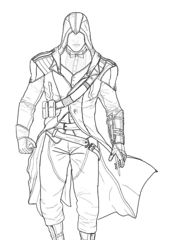 Раскраска ассасин Эцио