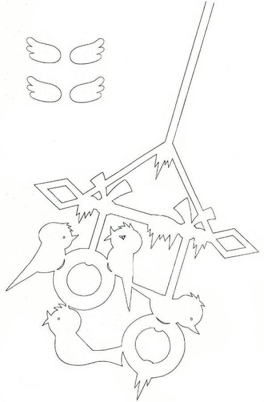 Трафареты на окна новогодние птички