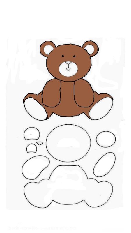 Трафарет медвежонка из фетра