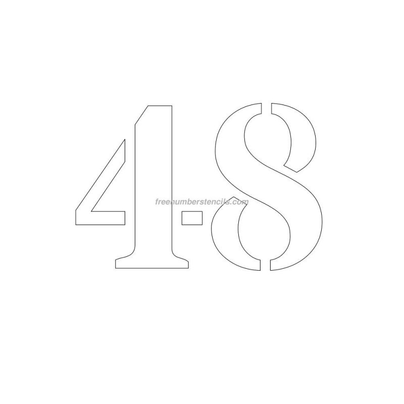 Цифра 48 трафарет