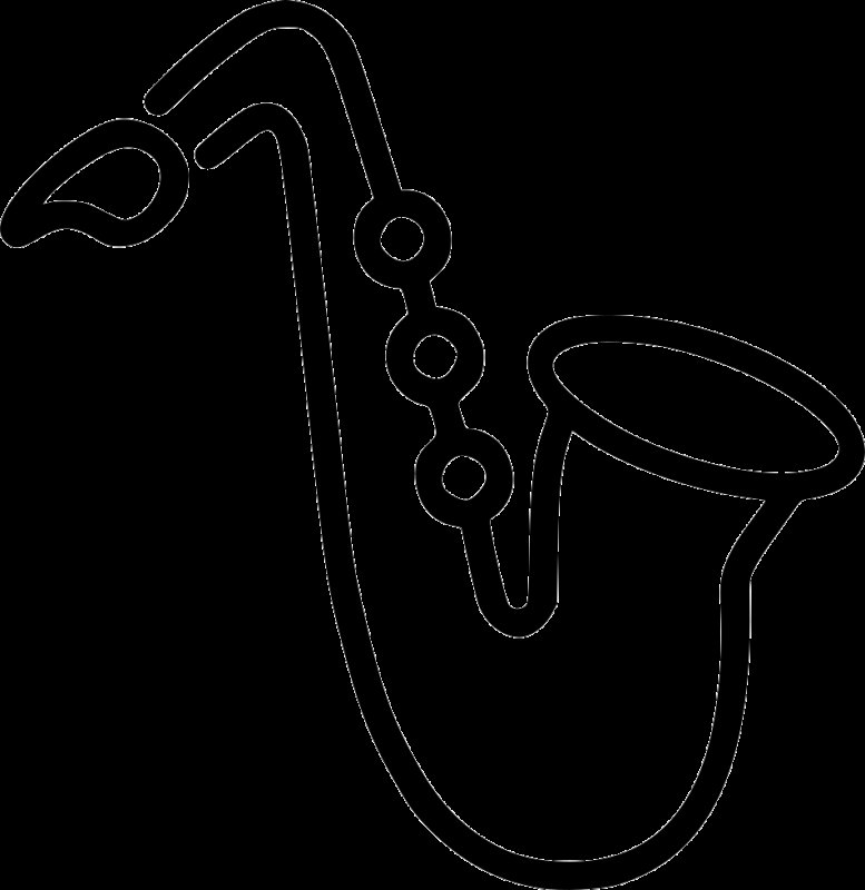 Саксофон трафарет