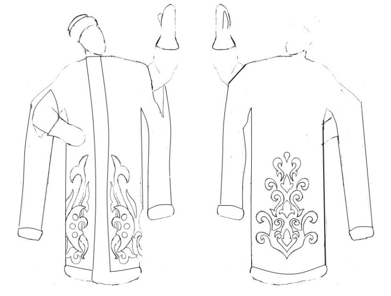 Эскизы национальных платьев