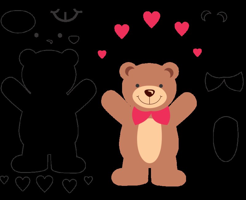 Игрушки из фетра выкройки мишка