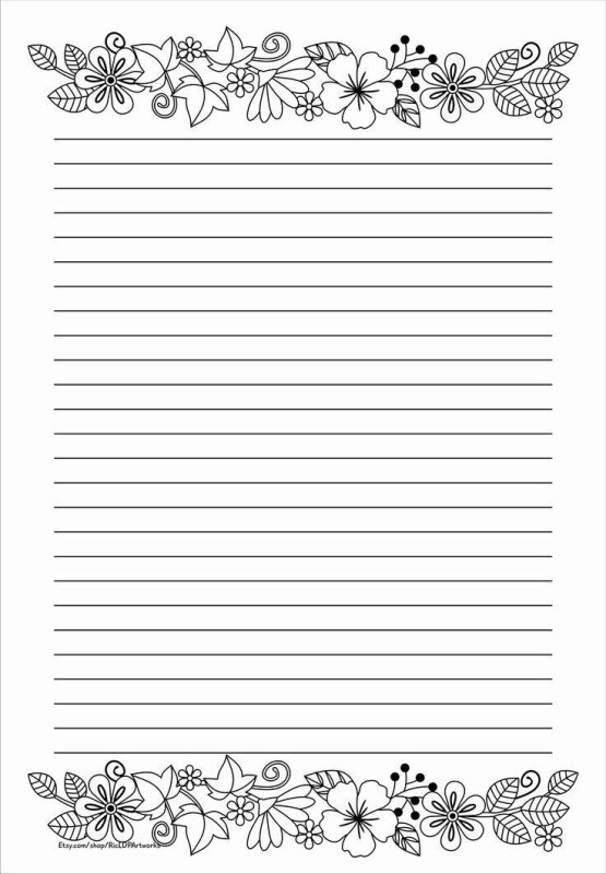 Лист с строчками для письма