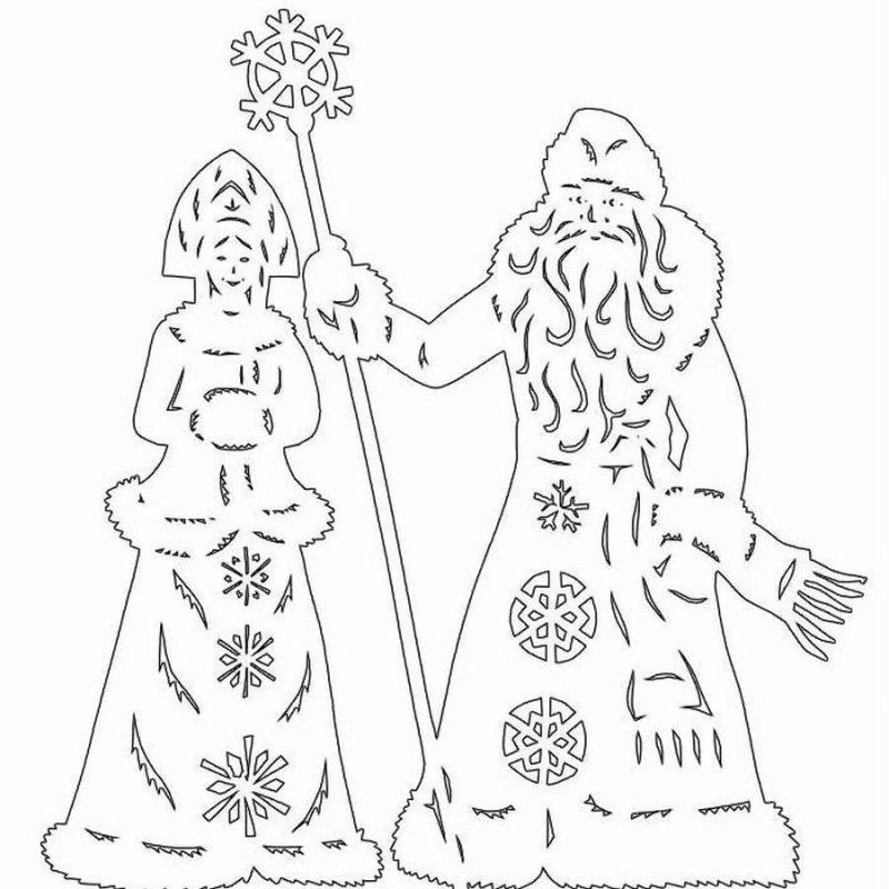 Вытанки на окна новый год дед Мороз