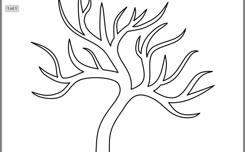 Дерево трафарет для рисования