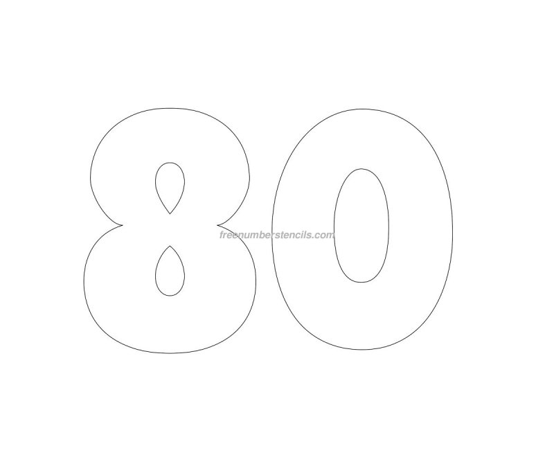 Цифра 80 трафарет для торта