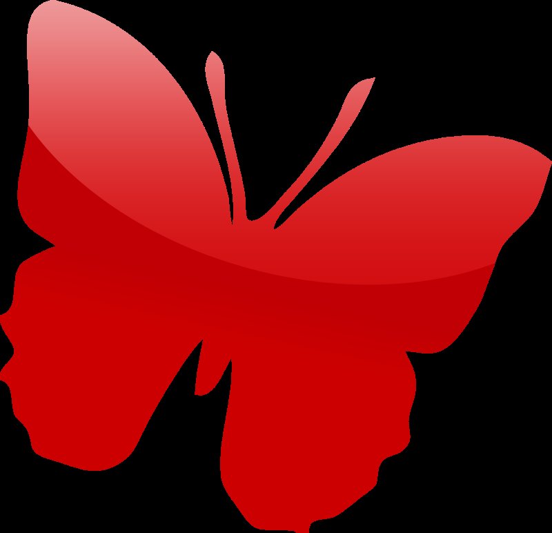 Силуэт бабочки цветной