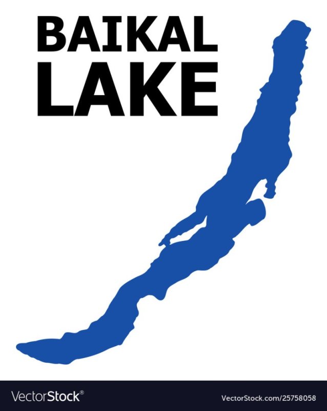 Карта озера Байкал вектор