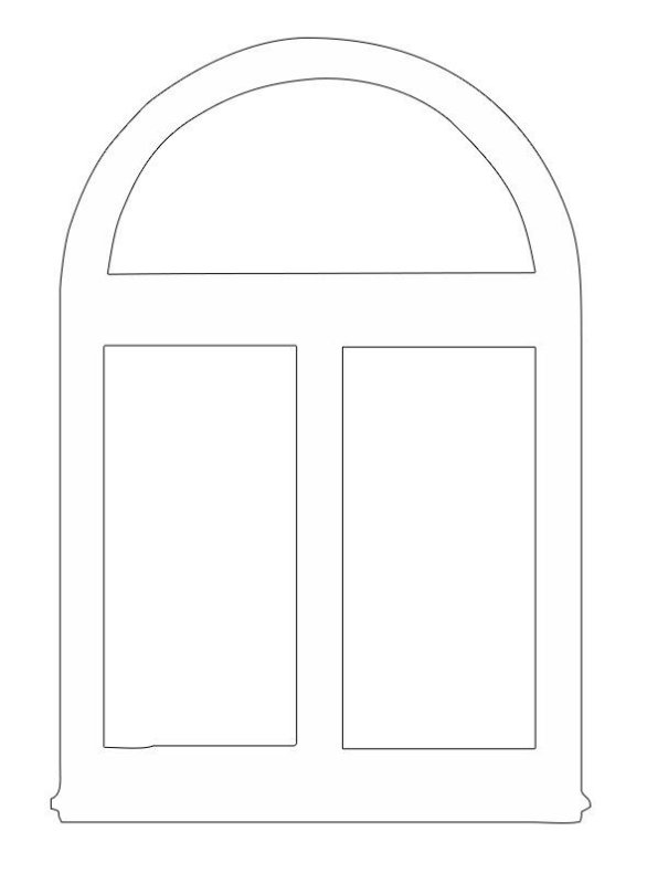 Трафарет окна и двери для домика