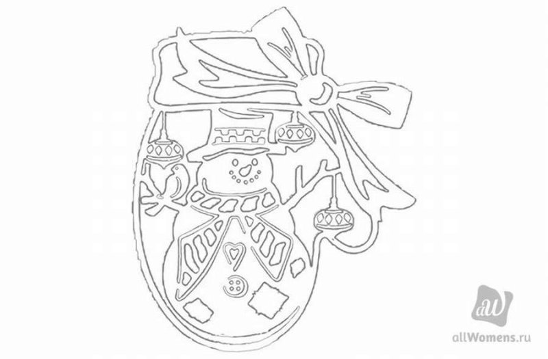 Трафареты на окна новогодние варежки