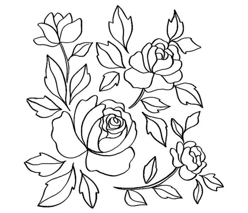 Трафареты для росписи цветы