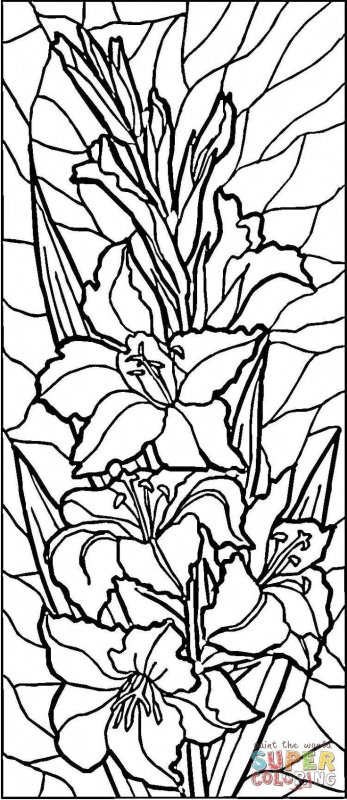 Витражи трафареты цветы