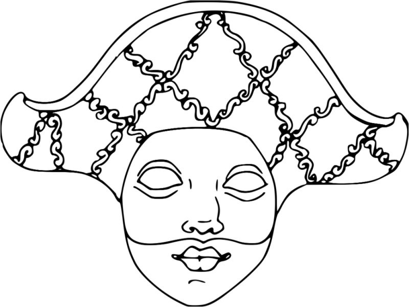 Карнавальная маска трафарет
