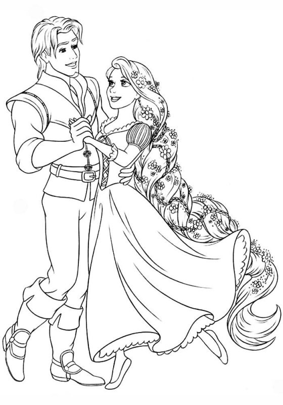 Разукрашки принцессы Рапунцель