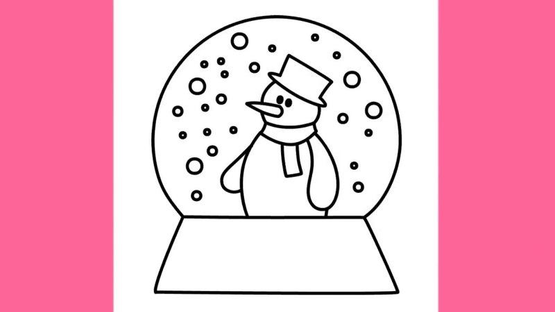 Снежный шар трафарет