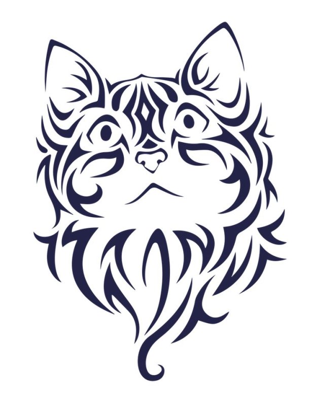 Кот тату эскиз