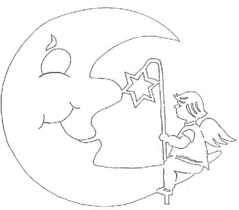 Трафарет Луны на новый год