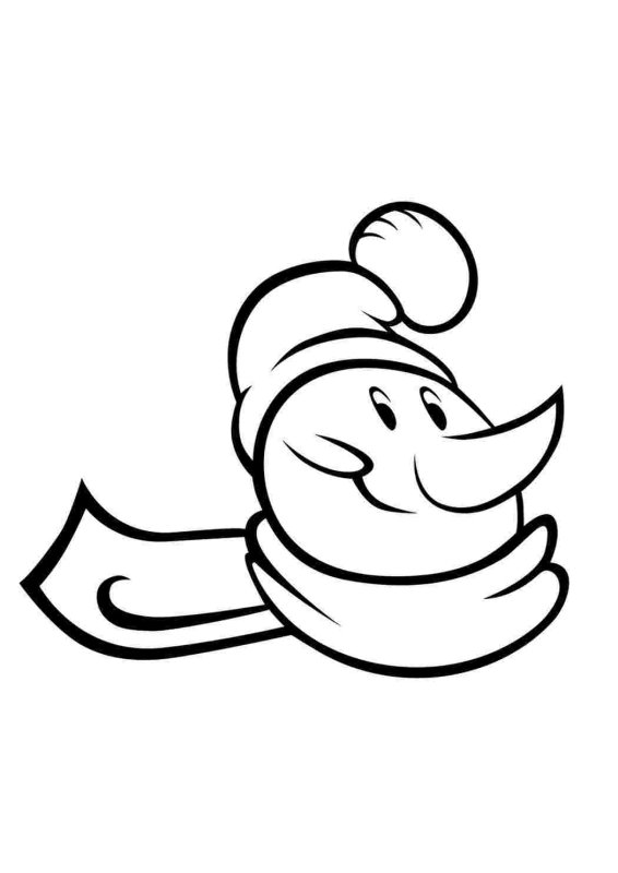 Голова снеговика контур