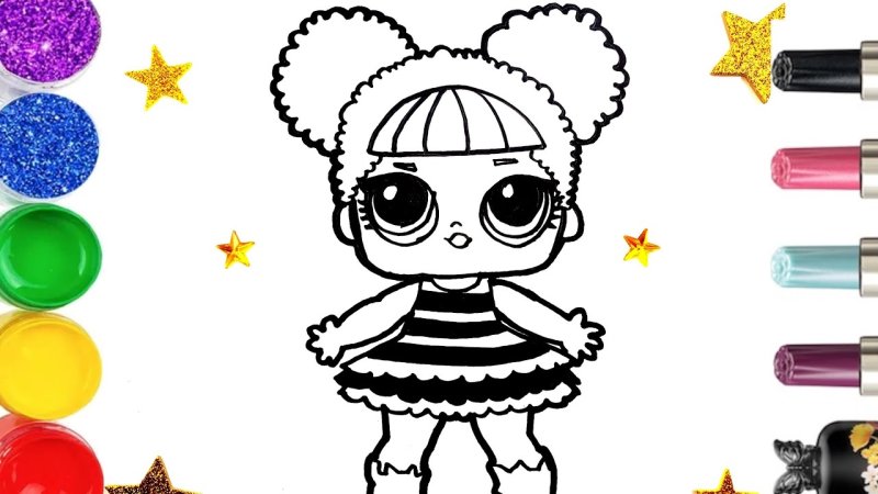 Кукла ЛОЛ трафарет