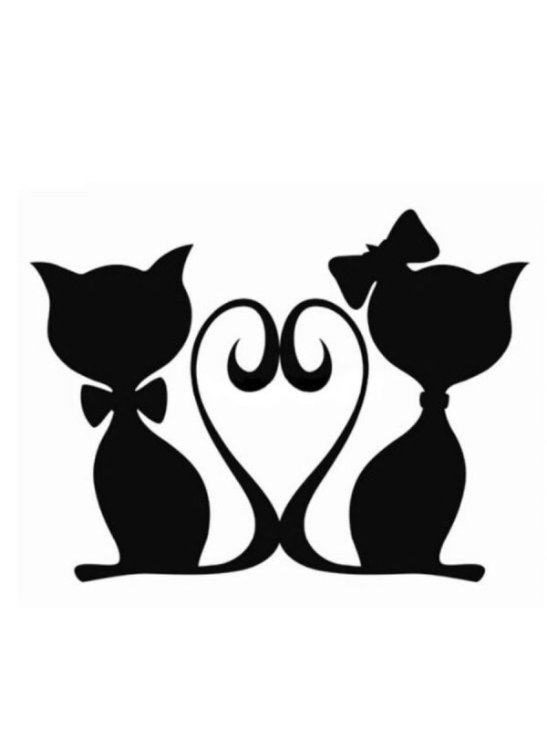 Трафарет кошки на стену