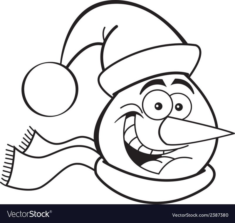 Голова снеговика черно белая