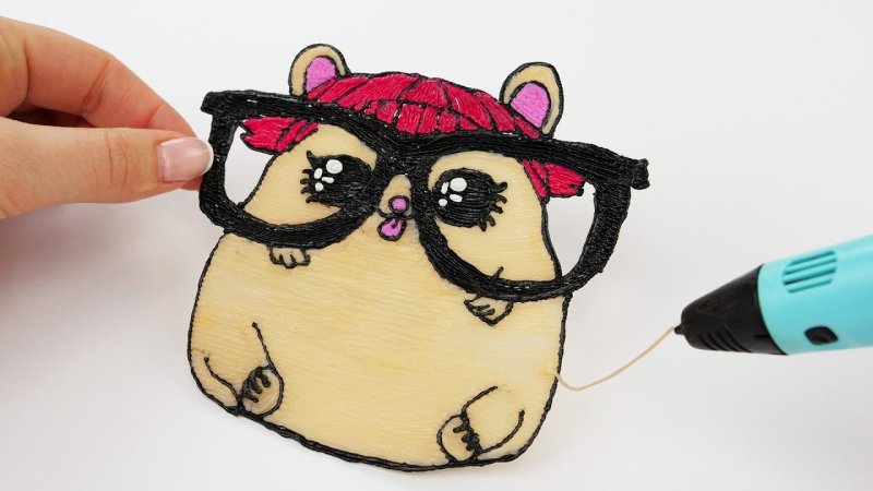 Котик 3д ручкой