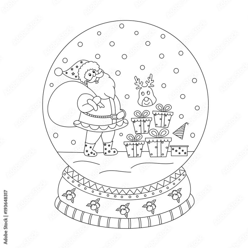 Снежный шар раскраска