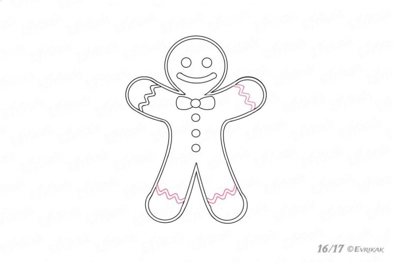Пряничный человечек рисунок
