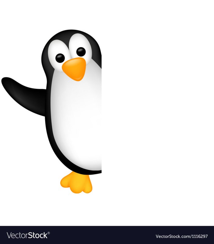 Пингвин выглядывает