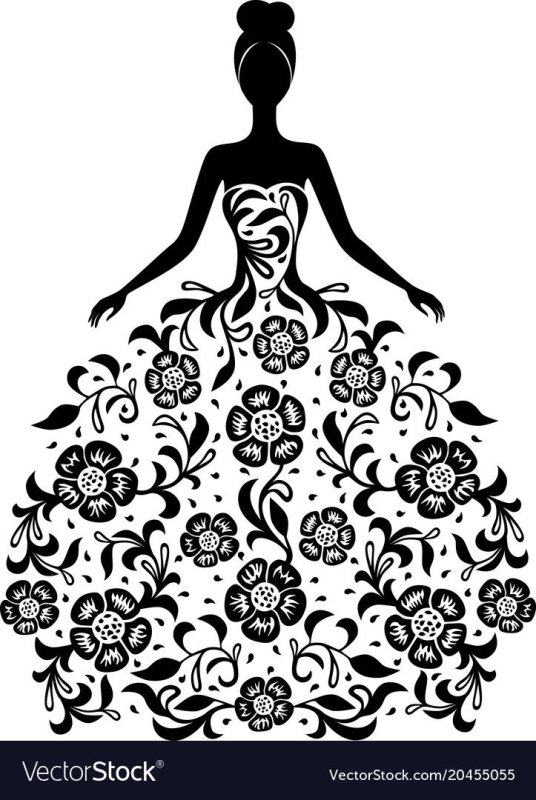 Силуэт девушки трафарет