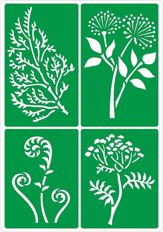Растительные трафареты для декора