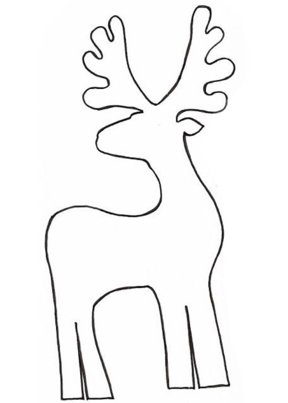 Трафарет оленя для вырезания из пенопласта