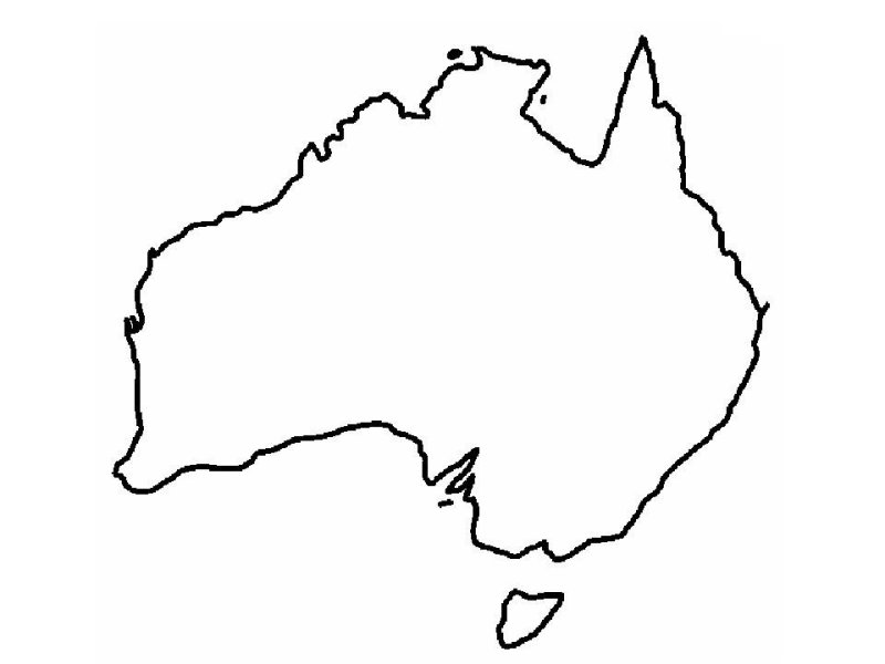Контуры материков Австралия