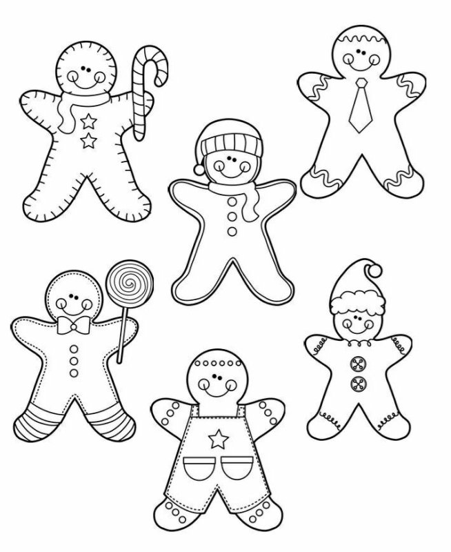 Раскраска имбирный человечек