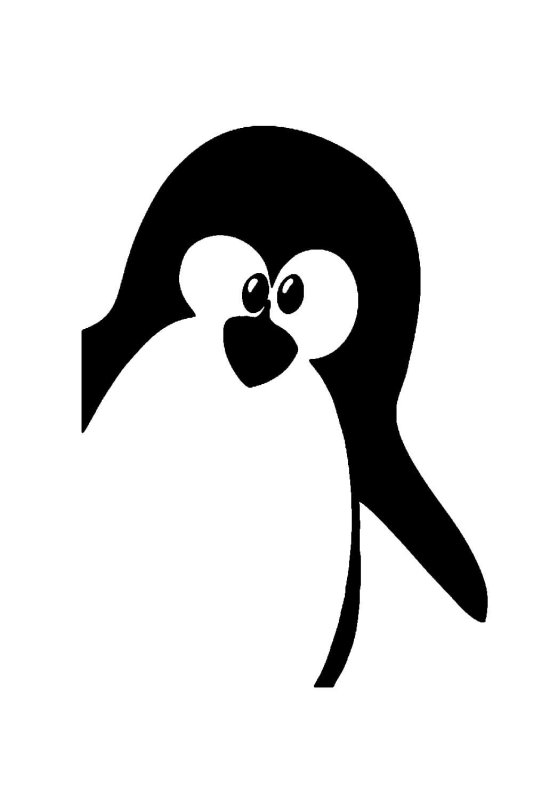 Трафарет пингвина для детей
