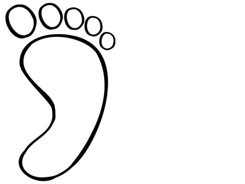 Контур стопы человека