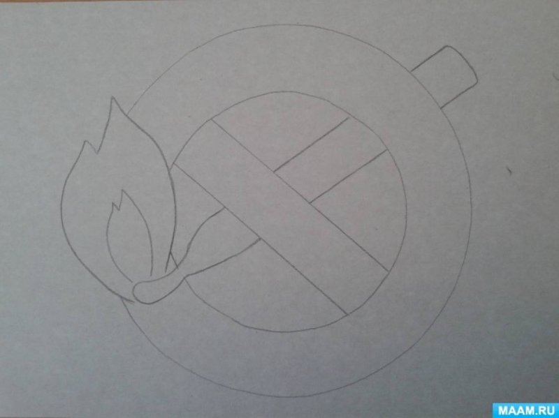 Шаблон рисунка спички детям не игрушки