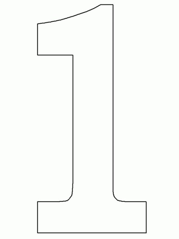 Цифра 1 трафарет