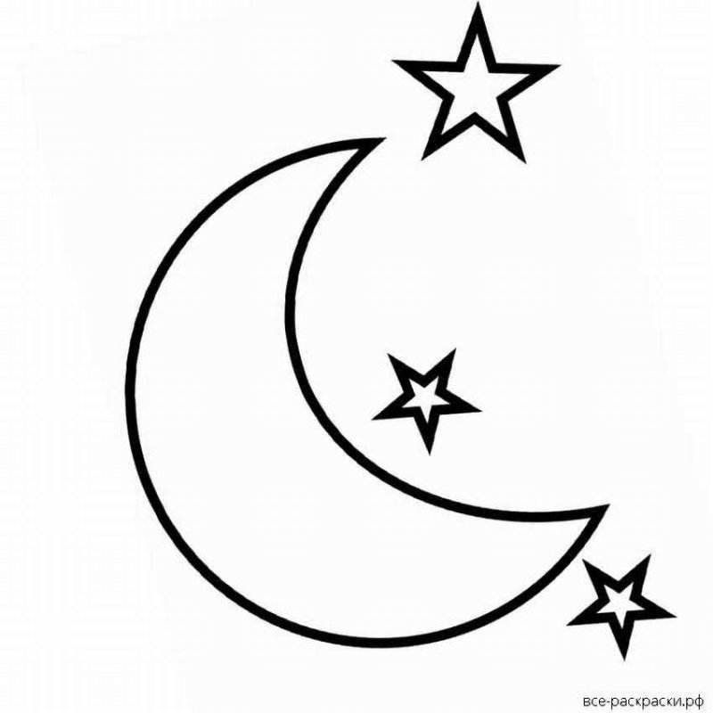 Луна раскраска
