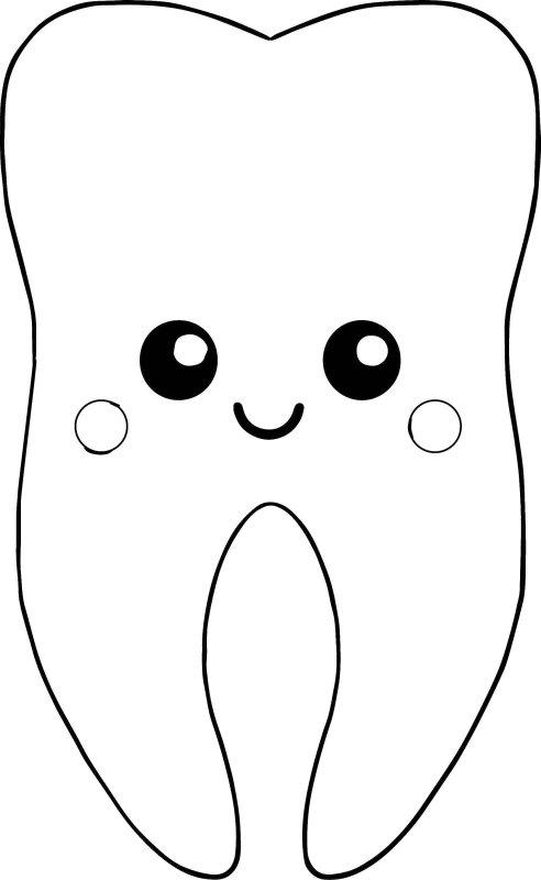 Зуб раскраска для детей