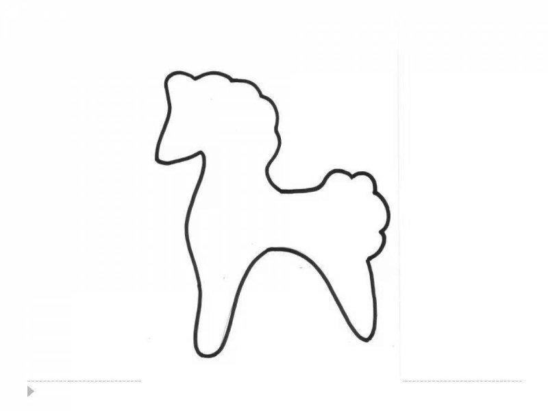 Дымковская игрушка лошадка контур