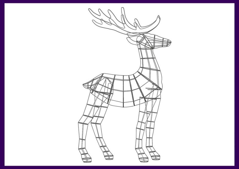 Каркас оленя из проволоки